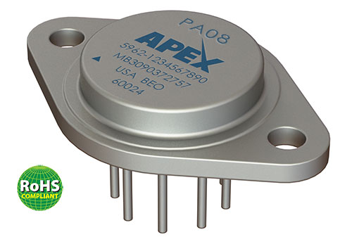 Apex Microtechnology's PA08, a 300 V, 150 mA Low Bias Power Amplifier with Programmable Current Limit